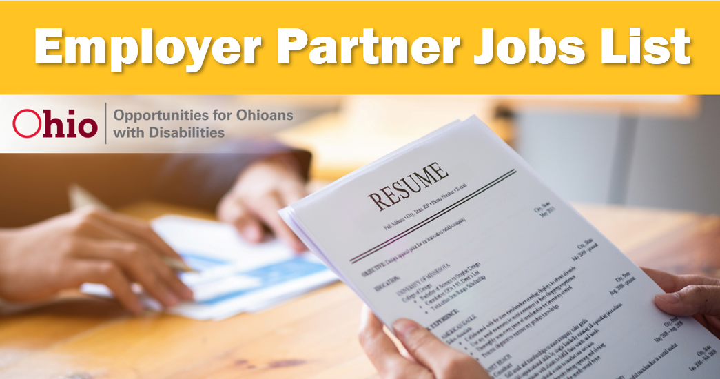 OOD's Employer Partner Jobs List banner graphic