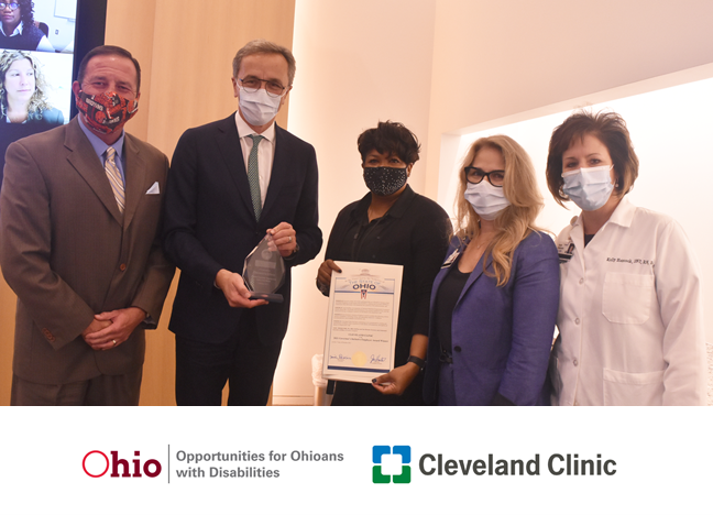 Governor's Inclusive Award Presentation featuring five people 