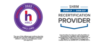  2022 HRCI and SHRM Certification emblems