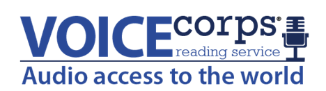 Text, Voice Corps Reading Service Audio Access to the World