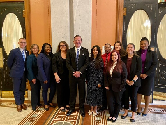 Director Miller with OOD staff at Ohio Senate budget testimony