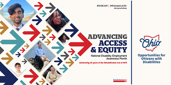 six diverse OOD participants and text that says "Advancing Access and Equity"