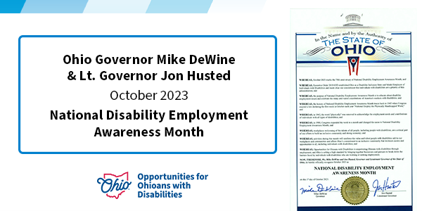 Governor DeWine and Lt Governor Husted National Disability Employment Awareness Month Proclamation