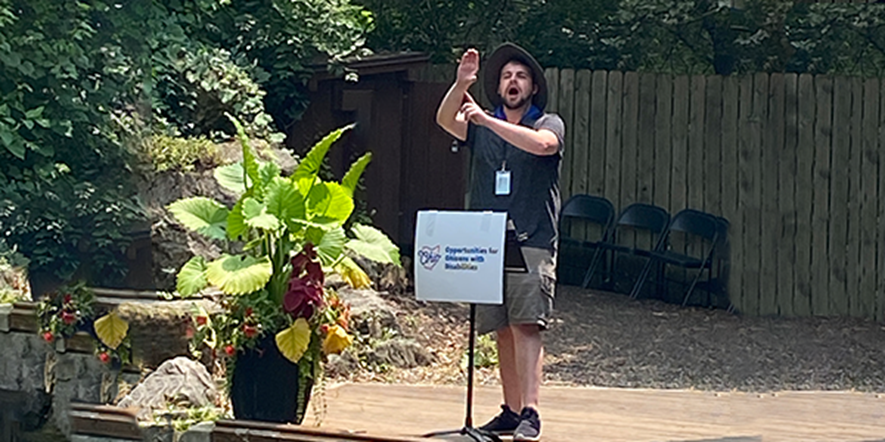 ASL interpreter at Natural Resources show.