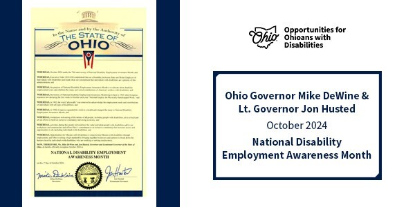 Ohio NDEAM October 2024 Proclamation