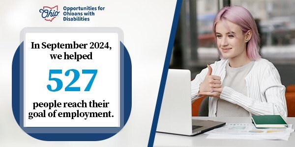 In September 2024, we helped 527 people reach their goal of employment.