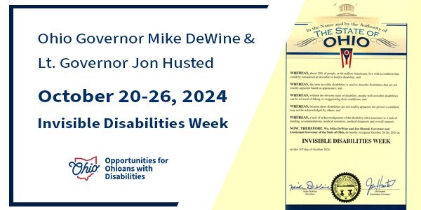 2024 Office of Ohio Governor Mike DeWine Invisible Disabilities Week proclamation.