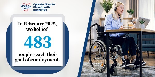 In February 2025, we helped 483 people reach their goal of employment.