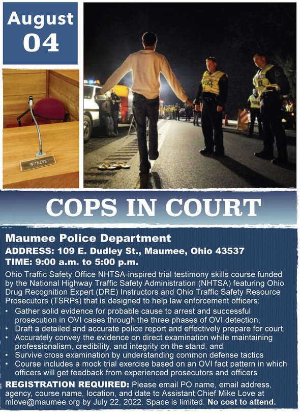 Cops In Court Maumee
