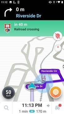Waze railroad crossing