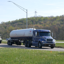 Semi truck on an offramp