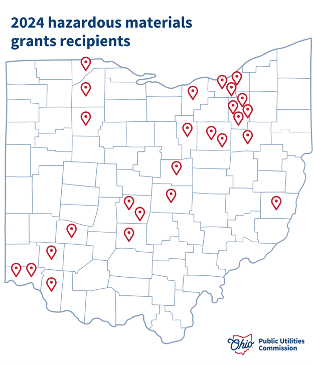 2024 Haz Materials Grant Recipients Map