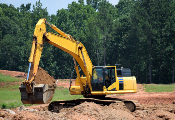Construction equipment digging
