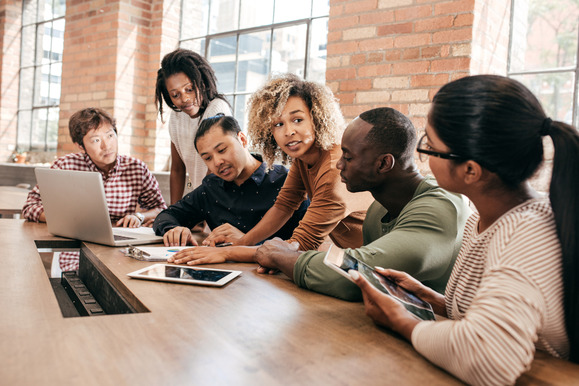 multi-ethnic teacher work group