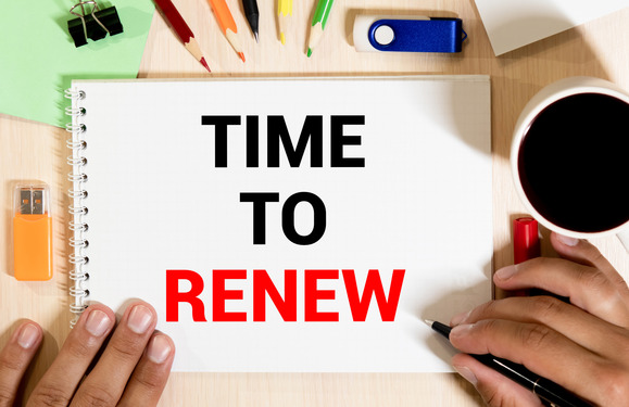 Time to Renew sign