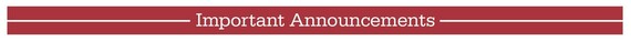 Important Announcements