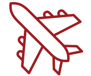 Airplane icon to indicate opportunity to travel. 