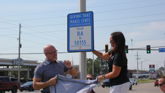 Broken Arrow Mayor Debra Wimpee and City Manager Michael Spurgeon unveil Giving That Makes Cents