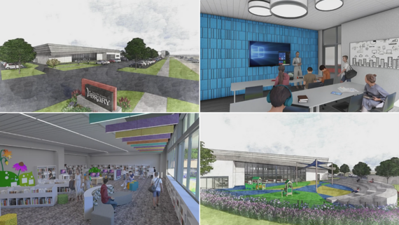 Conceptual renderings of a new building for South Broken Arrow Library