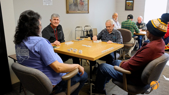 Seniors playing dominoes