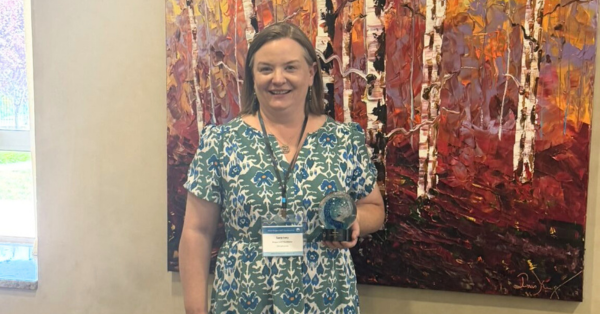 Sara Ivey with Project WET Facilitator of the Year Award