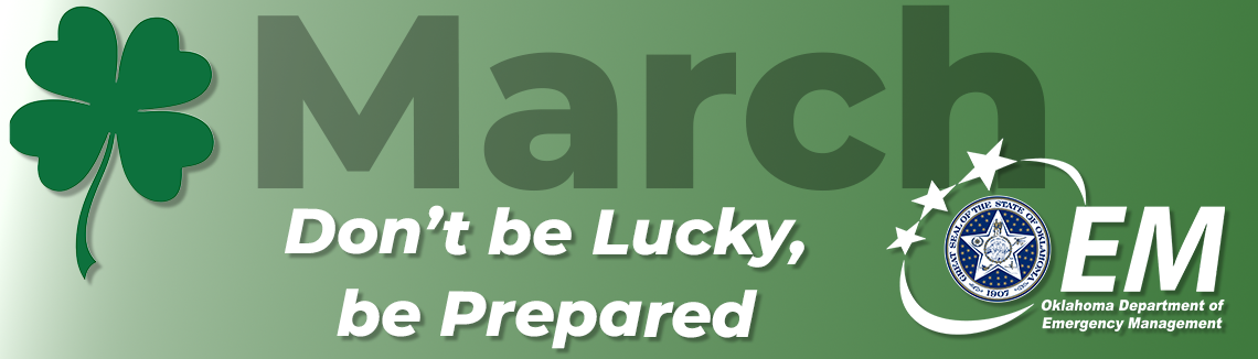 March. Don't be Lucky, be Prepared. Logo, OEM. 