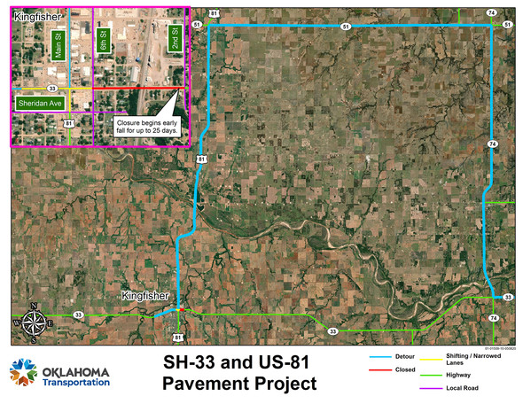 SH-33 Kingfisher updated closure map
