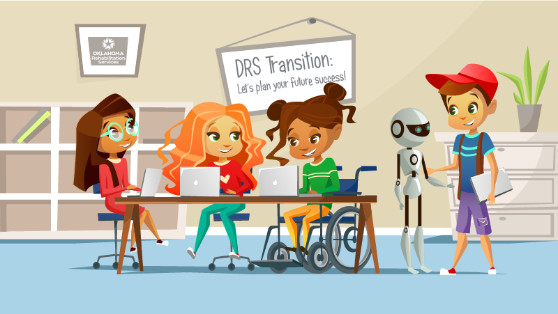 Youth sitting around a table working on laptop computers