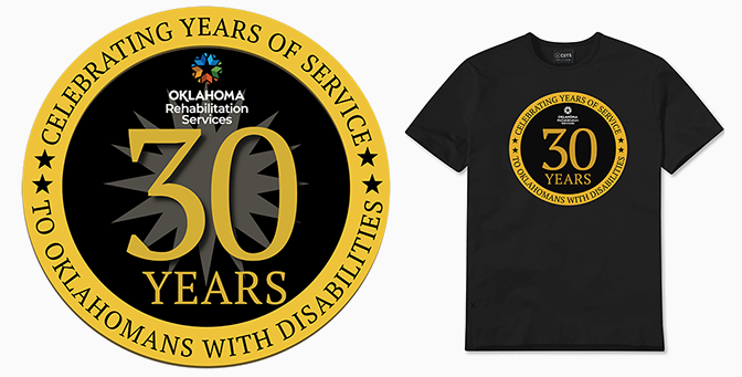 DRS 30th anniversary logo and commemorative t-shirt.
