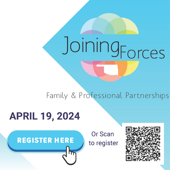 Joining Forces Family and Professional Partnerships, April 19, 2024, Register here or Scan to register 