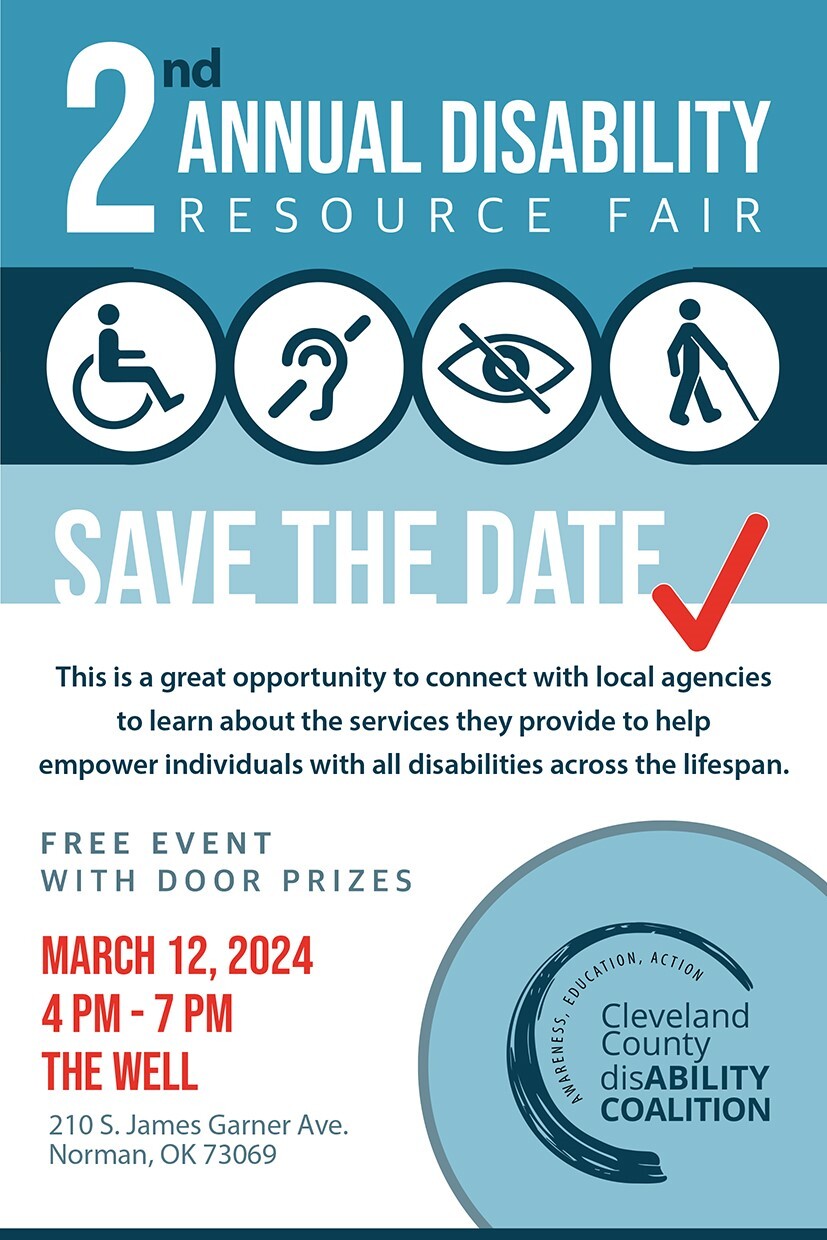 2nd Annual Disability Resource Fair Save the date, Free Event with door prizes, March 12, 2024 4PM-7PM at The Well