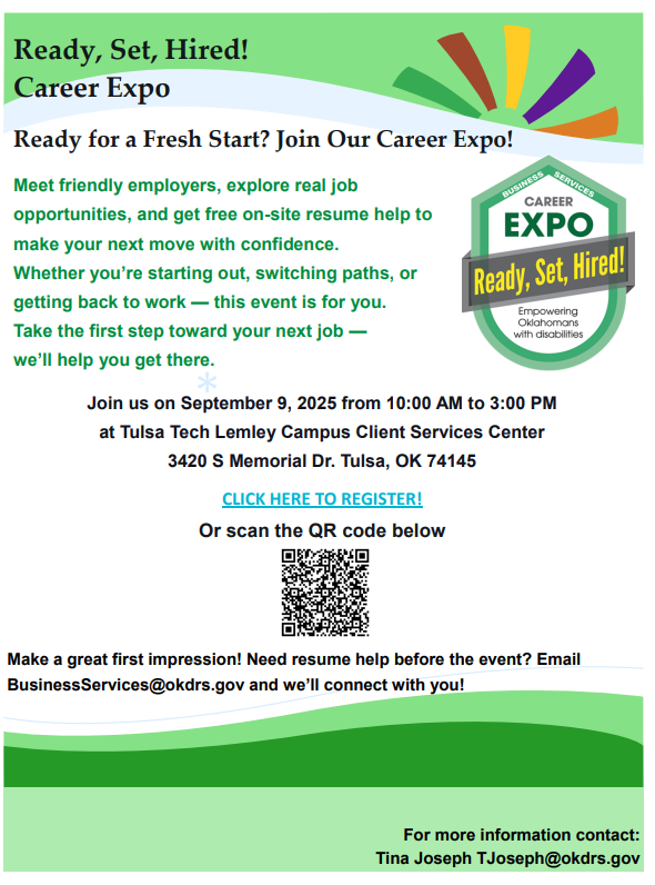 flyer, Ready, Set, Hired Career Expo, details in paragraph below