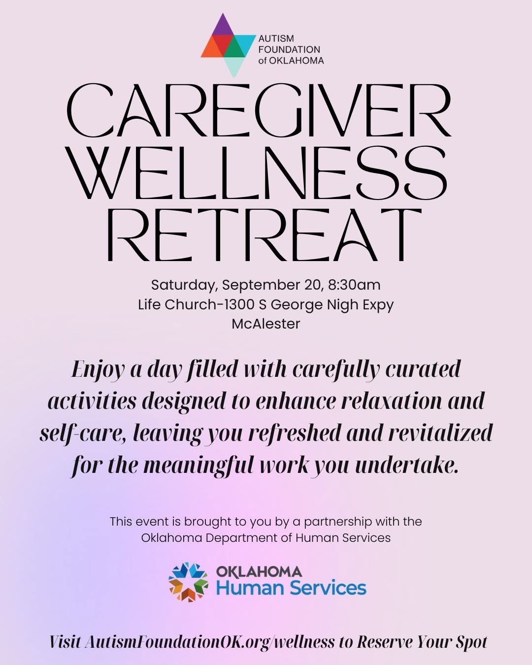 flyer, Caregiver Wellness Retreat