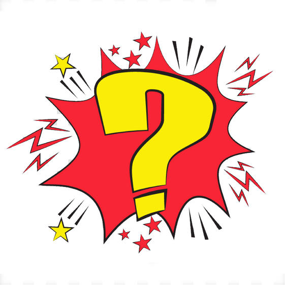 Question mark exploding through a wall.