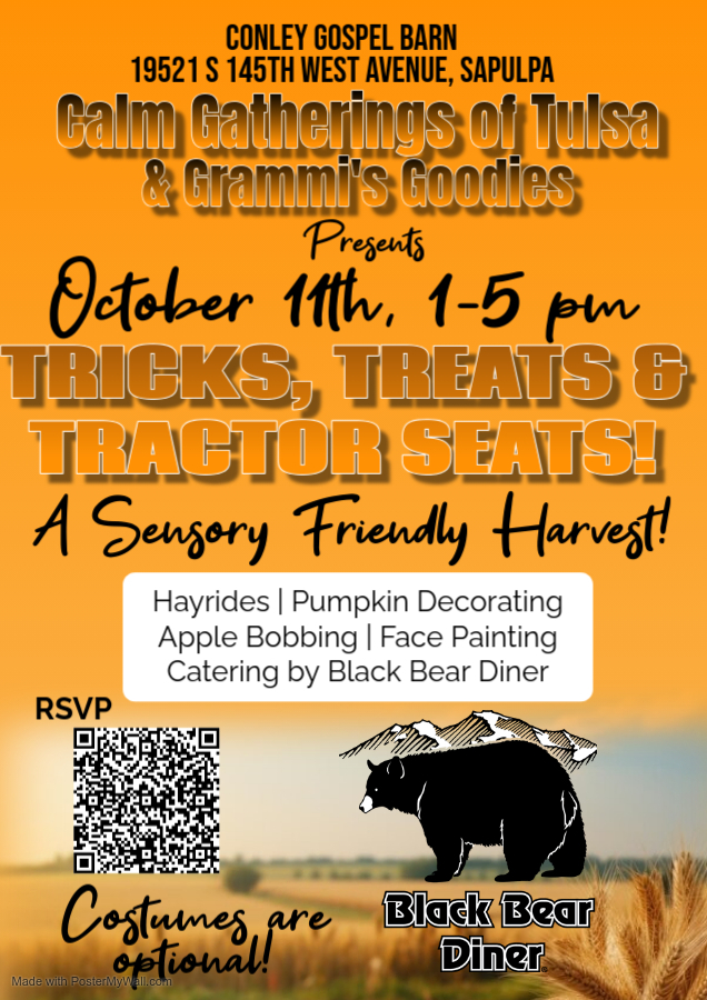 flyer, Tricks, Treats and Tractor Seats Sensory-friendly Fall Fun in Sapulpa