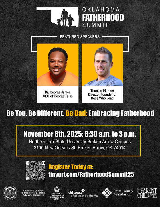 flyer, Oklahoma Fatherhood Summit 2025