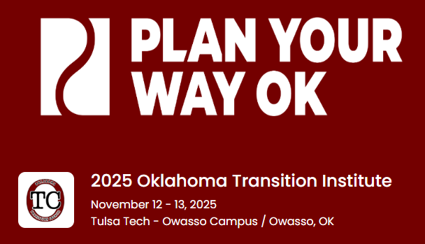 flyer, Oklahoma Transition Institute, details in paragraph below