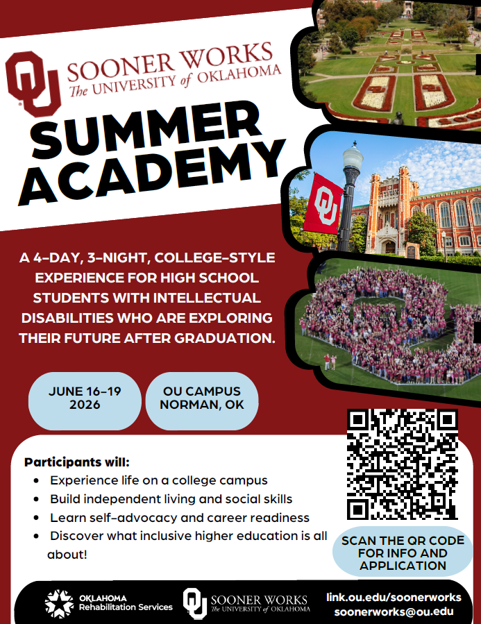 flyer, 2026 Sooner Works Summer Academy, details in paragraph below