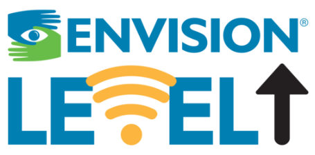 logo, Envision Level Up Conference, details in paragraph below