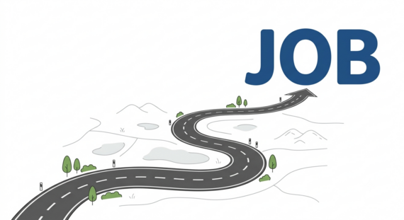 image of a road leading to the word JOB