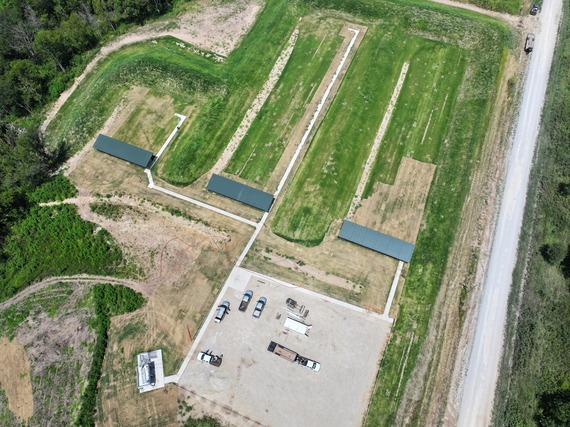 an aerial view of the gun range at Kaw Wildlife Management Area