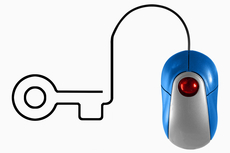 Key depicted by computer mouse cable