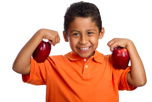 Apples help the body ... and teeth ... stay strong!