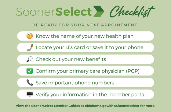 SoonerSelect checklist graphic
