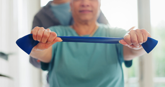 Photo of a person doing physical therapy