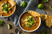 Photo of a bowl of tortilla soup