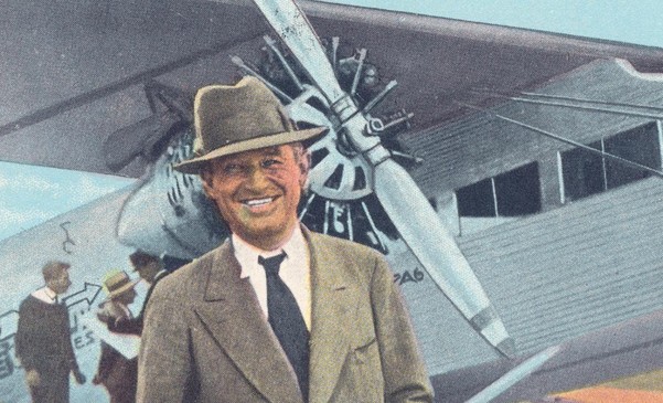 Will Rogers post card by airplane