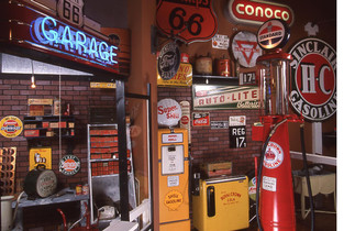 Neon Signs and Vintage gasoline pumps