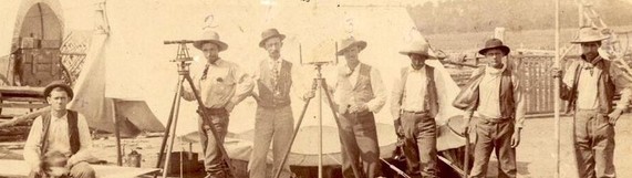 Cherokee Strip Survey Crew poses with equipment