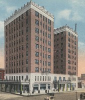 Postcard image of the Skirvin Hotel